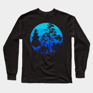 Retro Sunset Minimalist Trees Long Sleeve T-Shirt